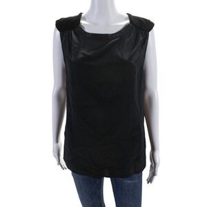 Judith & Charles Womens Back Button Sleeveless Tank Black Size 8 US